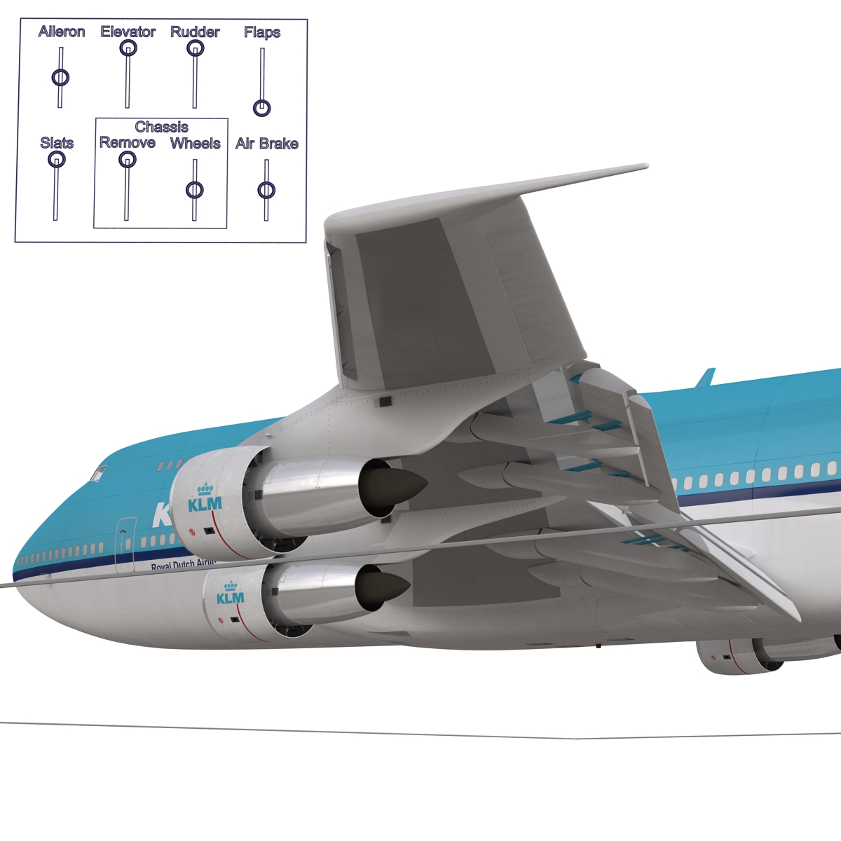 3D model Boeing 747 300 KLM Rigged