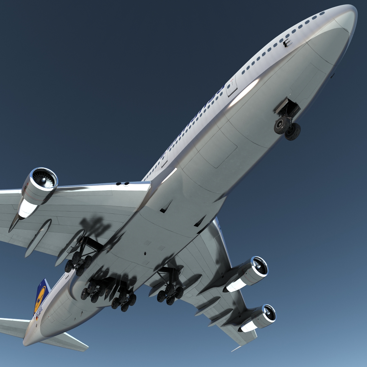 3D Boeing 747 300 Lufthansa Rigged