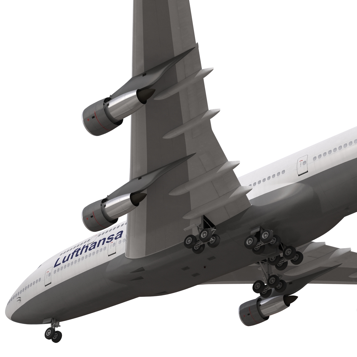 3D Boeing 747 300 Lufthansa Rigged