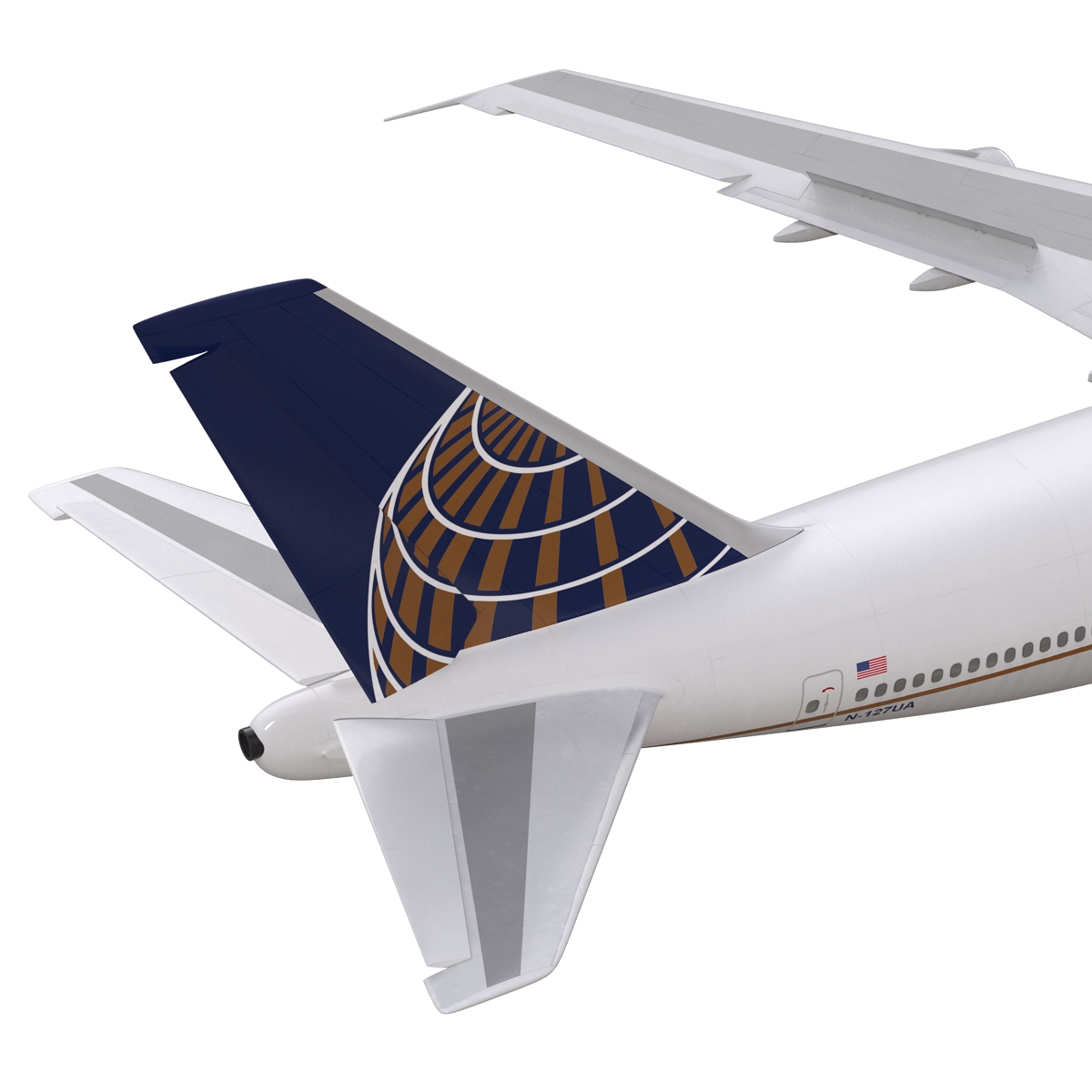 3D Boeing 747 300 United Rigged model