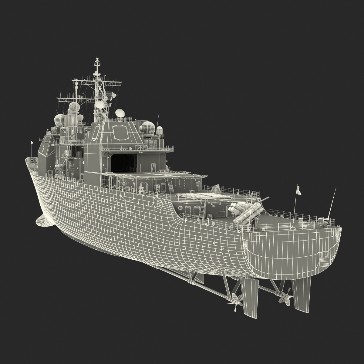 3D model Ticonderoga Class Cruiser Hue City CG 66