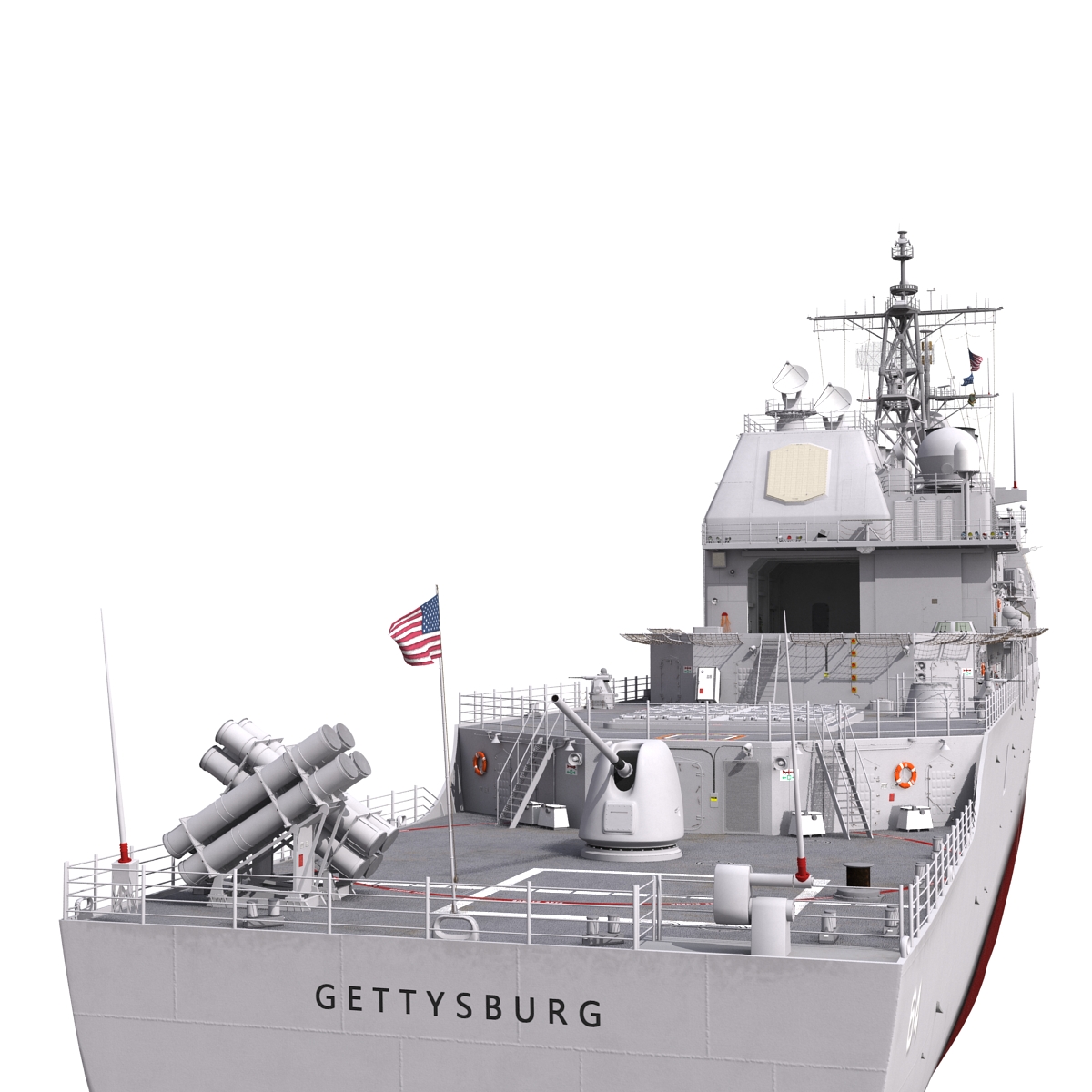 Ticonderoga Class Cruiser Gettysburg CG 64 3D