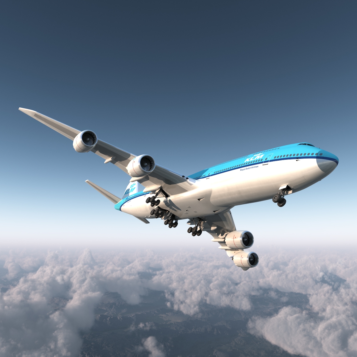 Boeing 747 8I KLM Rigged 3D model