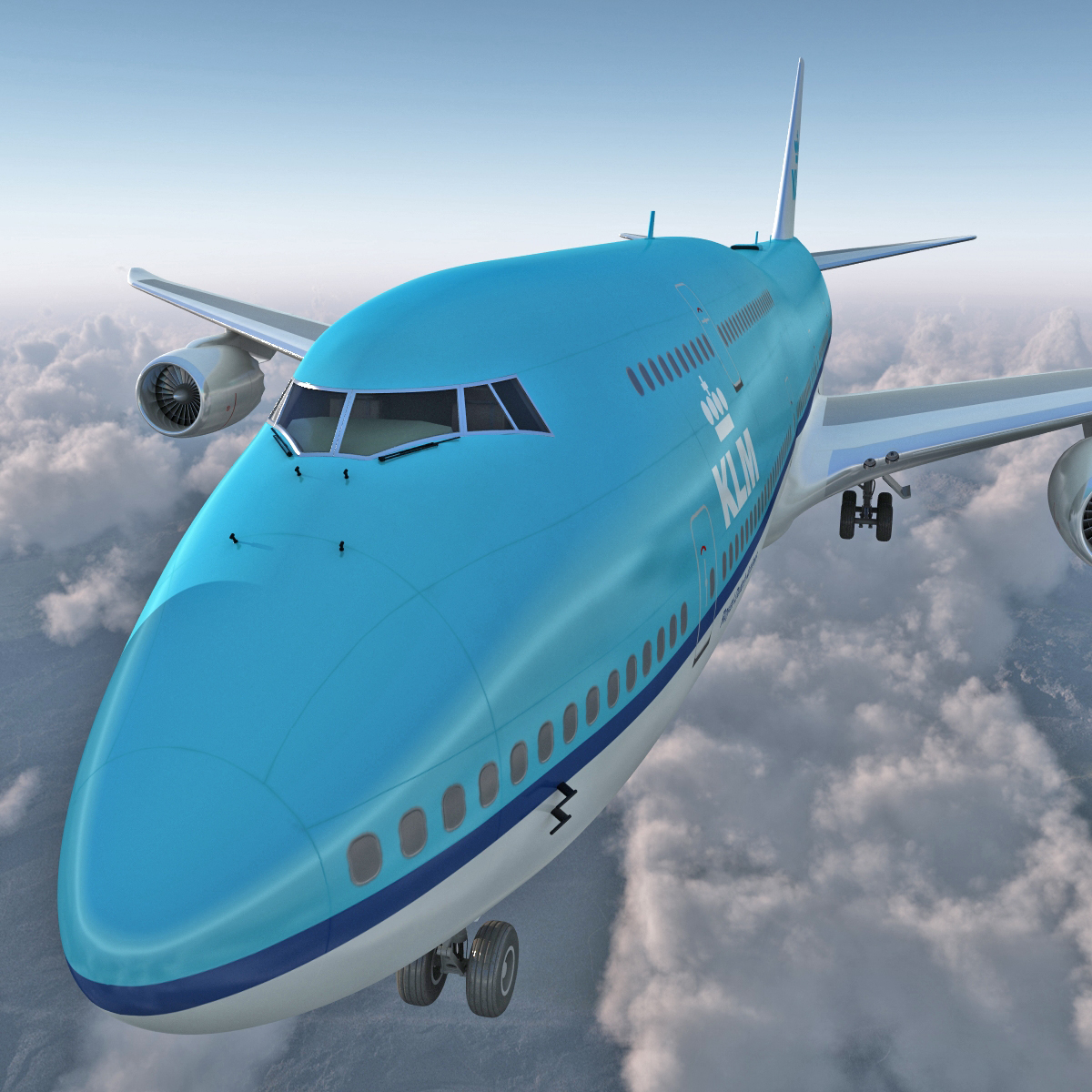 Boeing 747 8I KLM Rigged 3D model