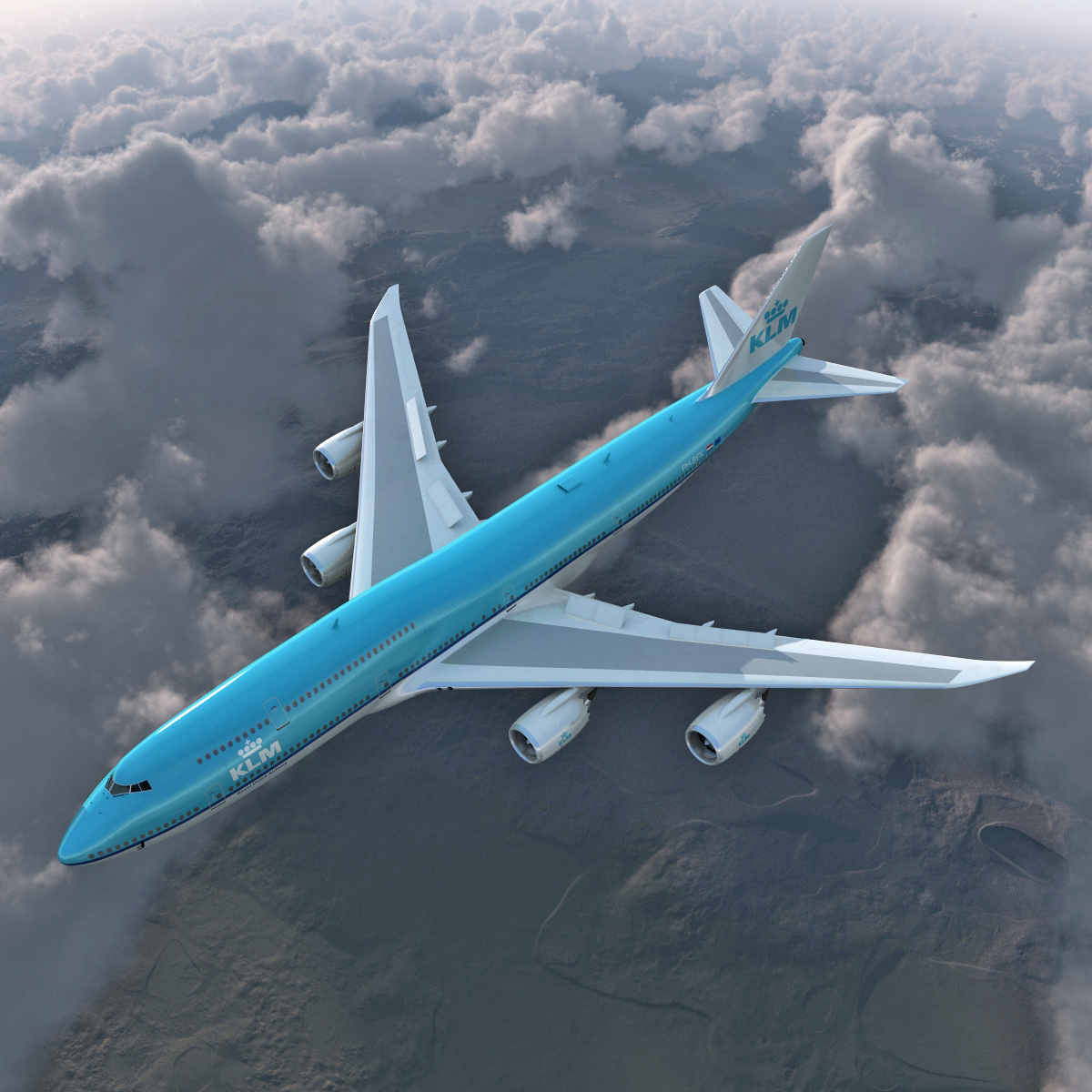 Boeing 747 8I KLM Rigged 3D model