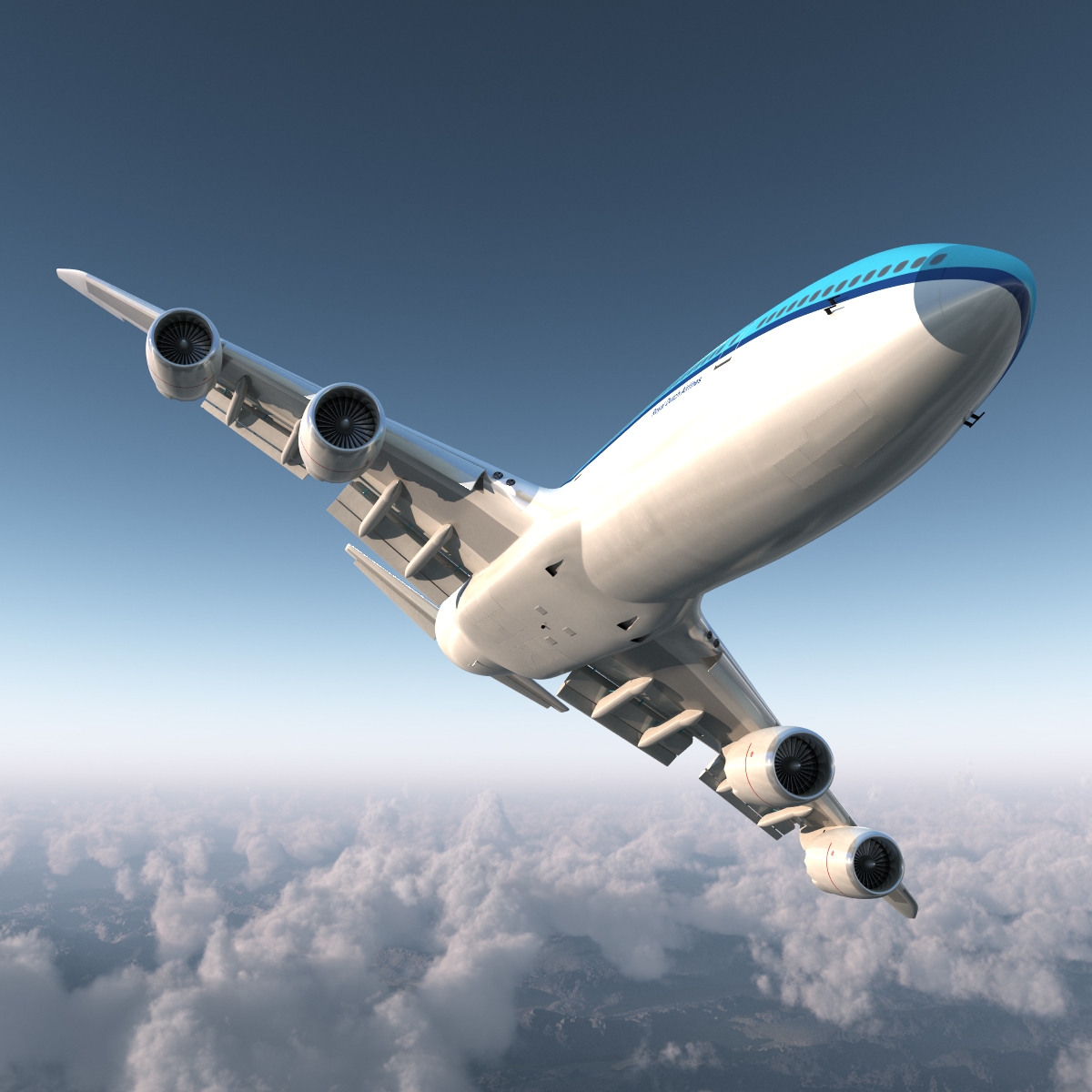 Boeing 747 8I KLM Rigged 3D model