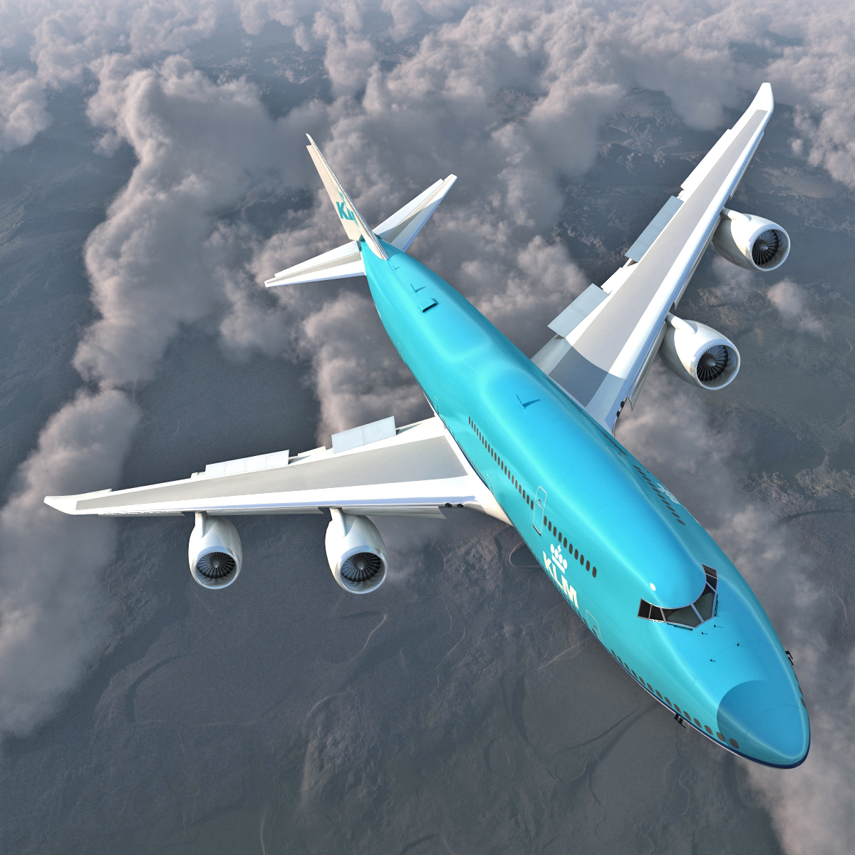 Boeing 747 8I KLM Rigged 3D model