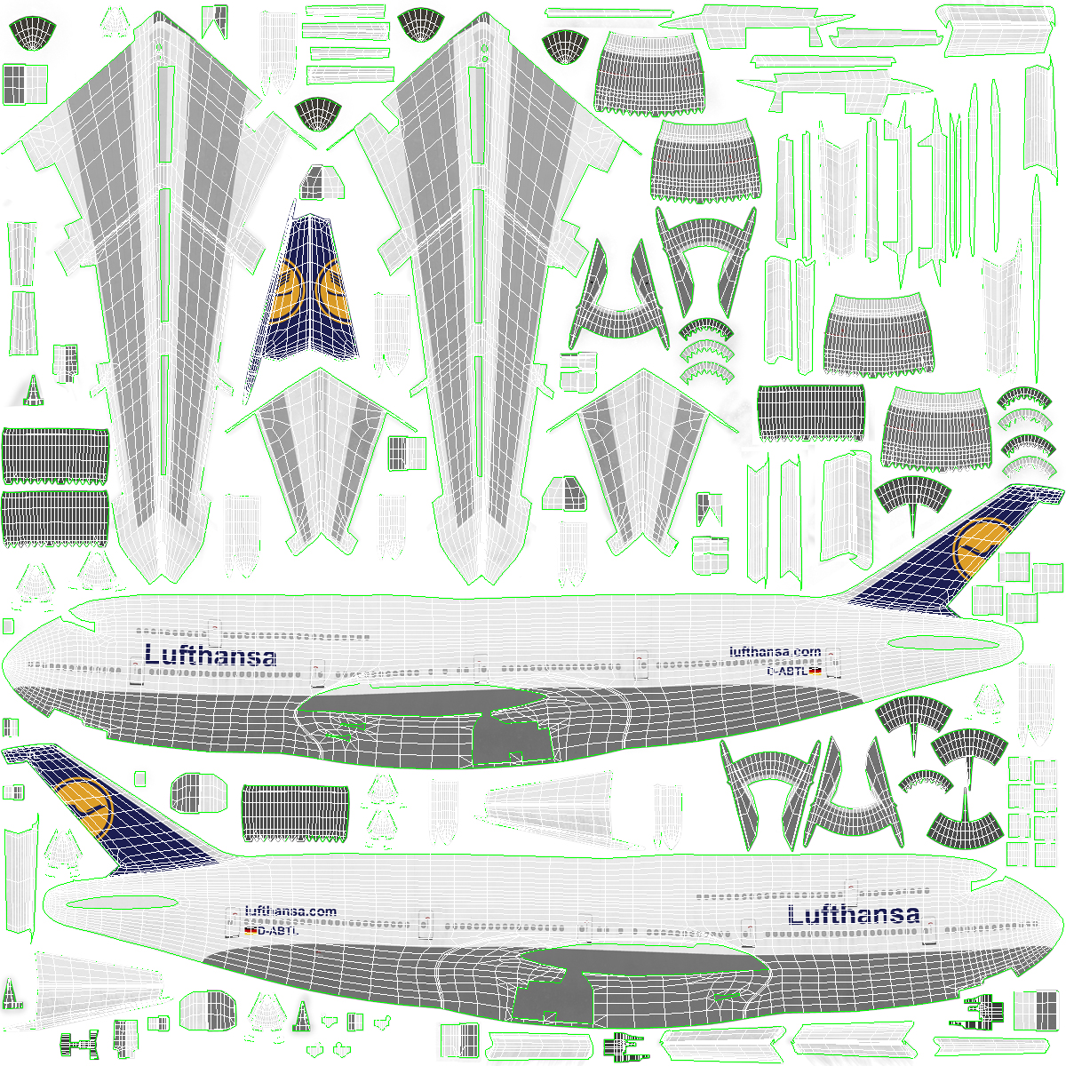 3D Boeing 747 8I Lufthansa model