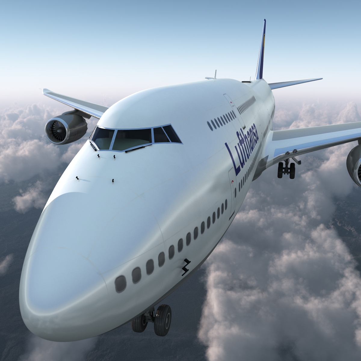 3D model Boeing 747 8I Lufthansa Rigged