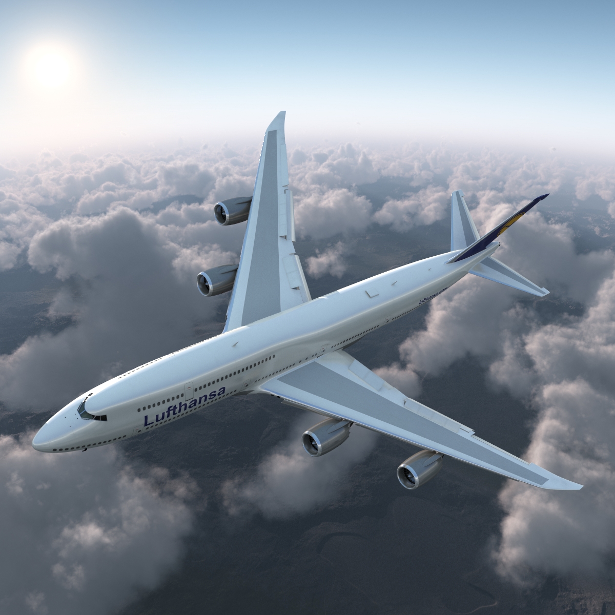 3D model Boeing 747 8I Lufthansa Rigged