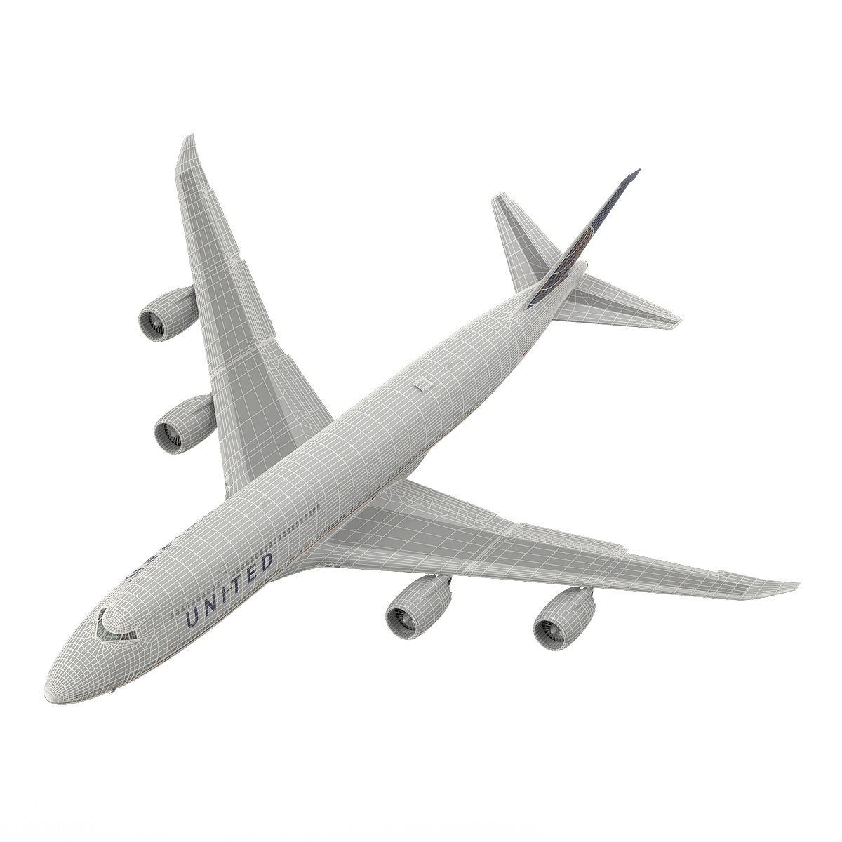 Boeing 747 8I United Rigged 3D