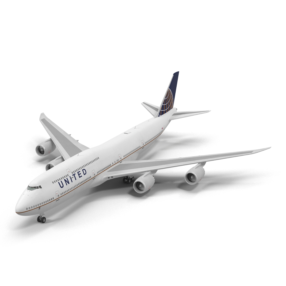 Boeing 747 8I United Rigged 3D