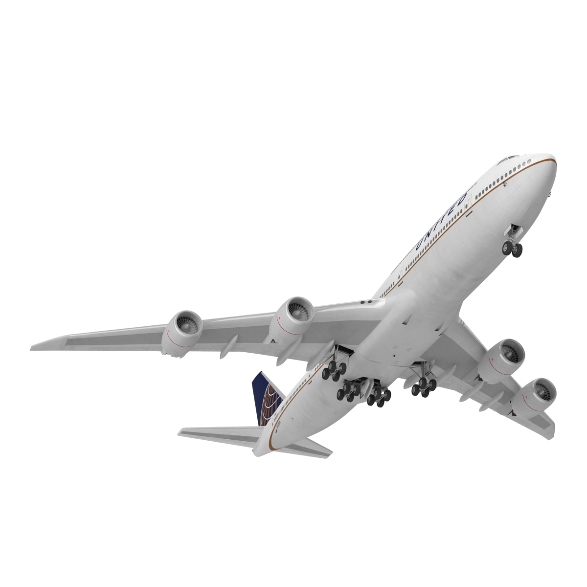 Boeing 747 8I United Rigged 3D