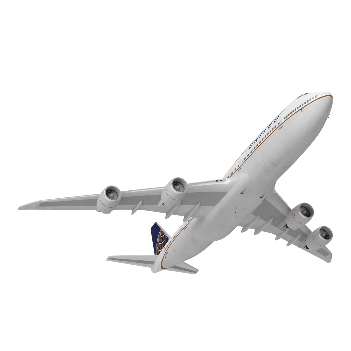 Boeing 747 8I United Rigged 3D