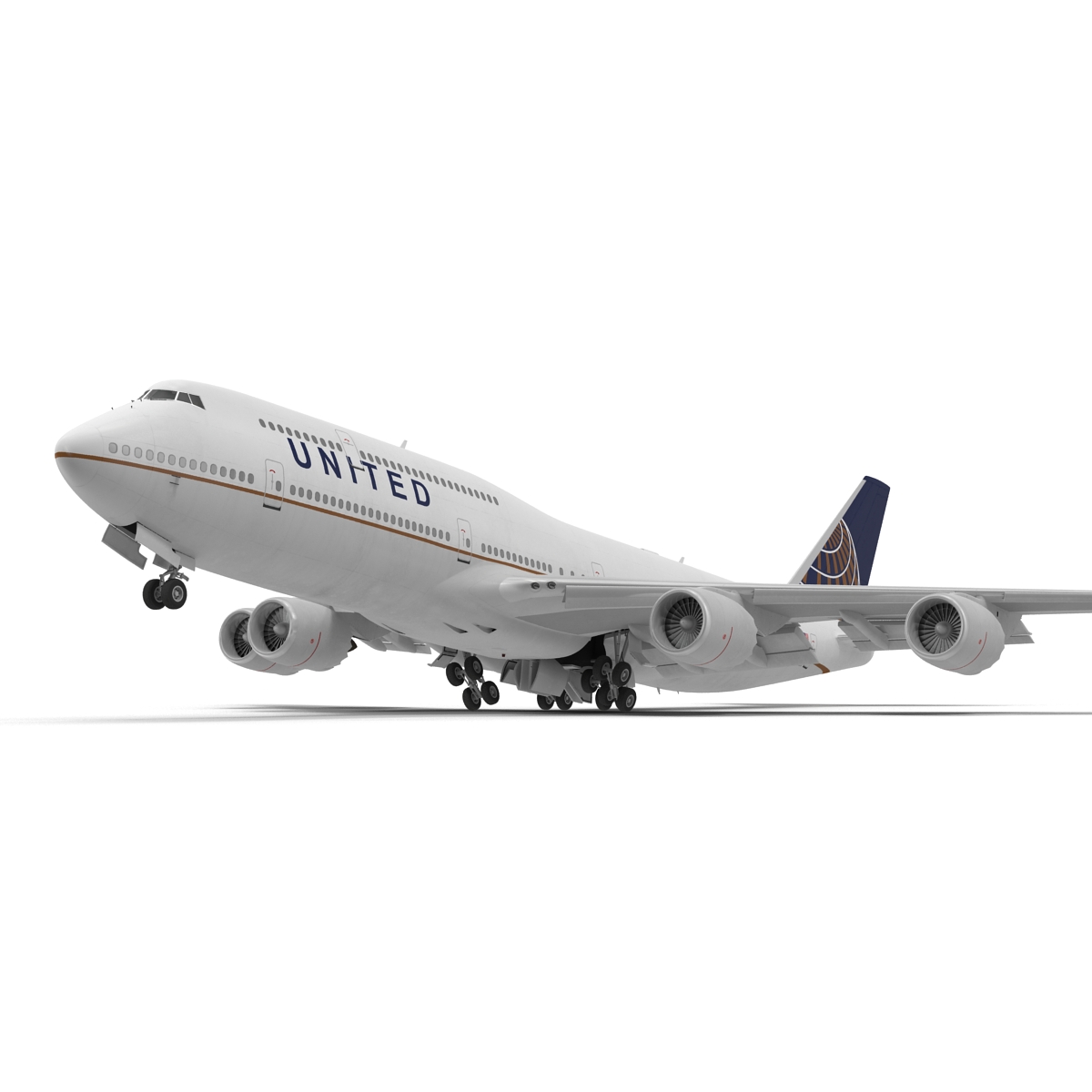 Boeing 747 8I United Rigged 3D