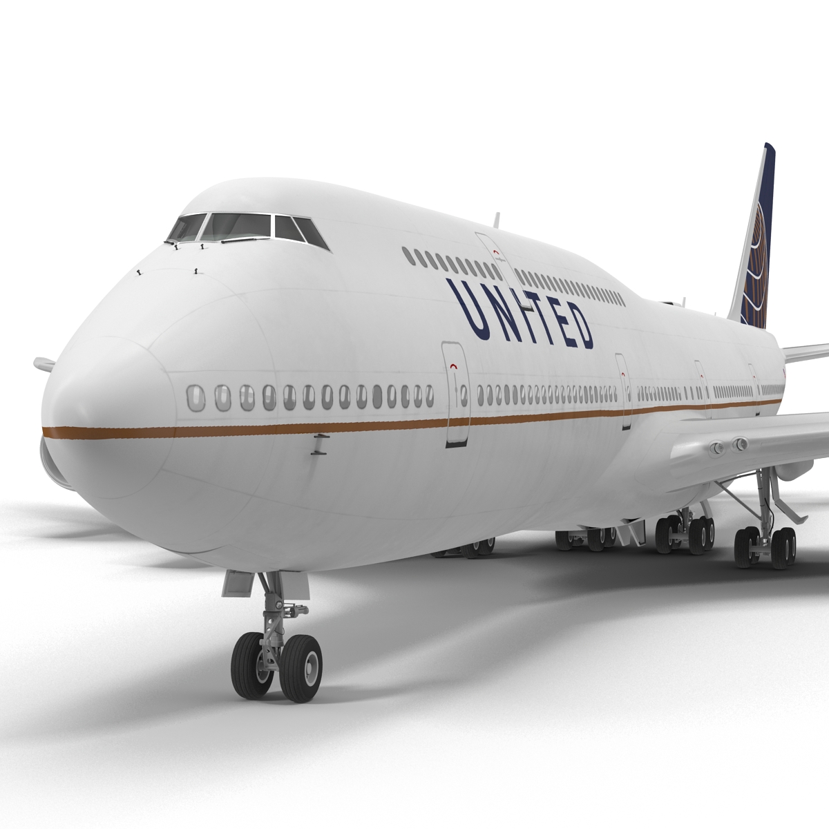 Boeing 747 8I United Rigged 3D