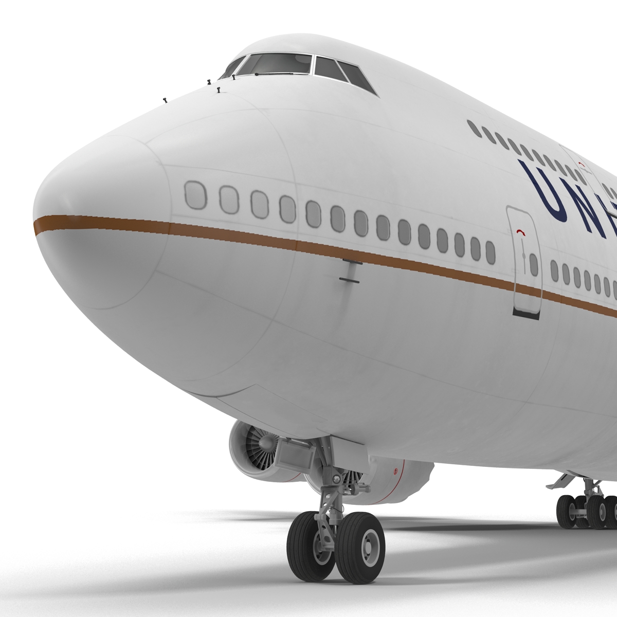 Boeing 747 8I United Rigged 3D