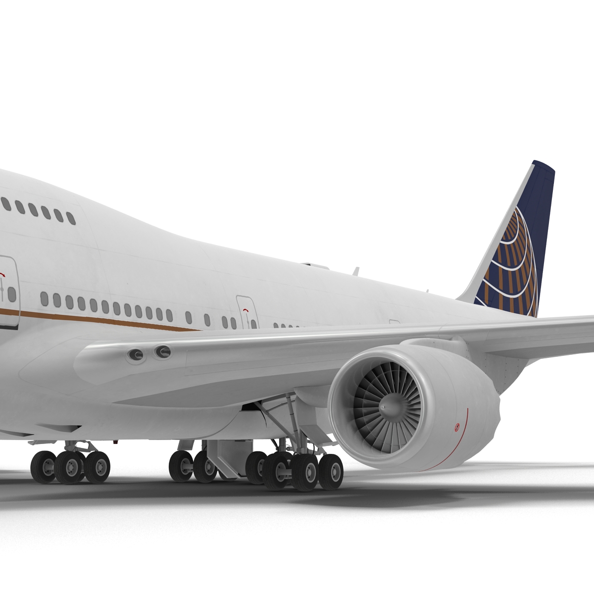 Boeing 747 8I United Rigged 3D