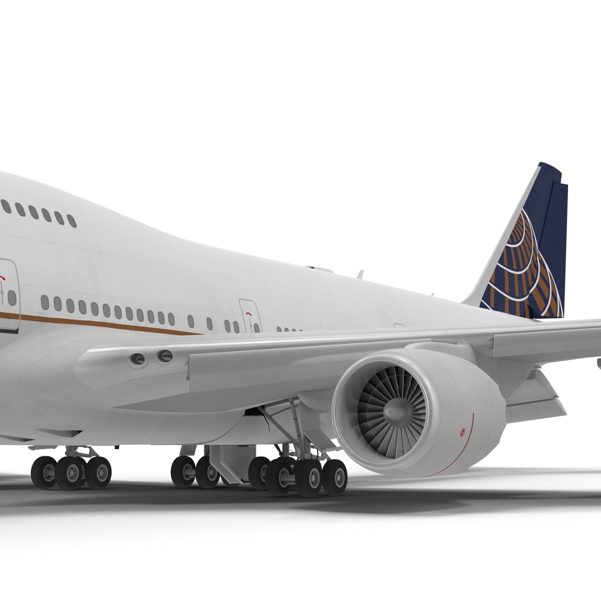 Boeing 747 8I United Rigged 3D