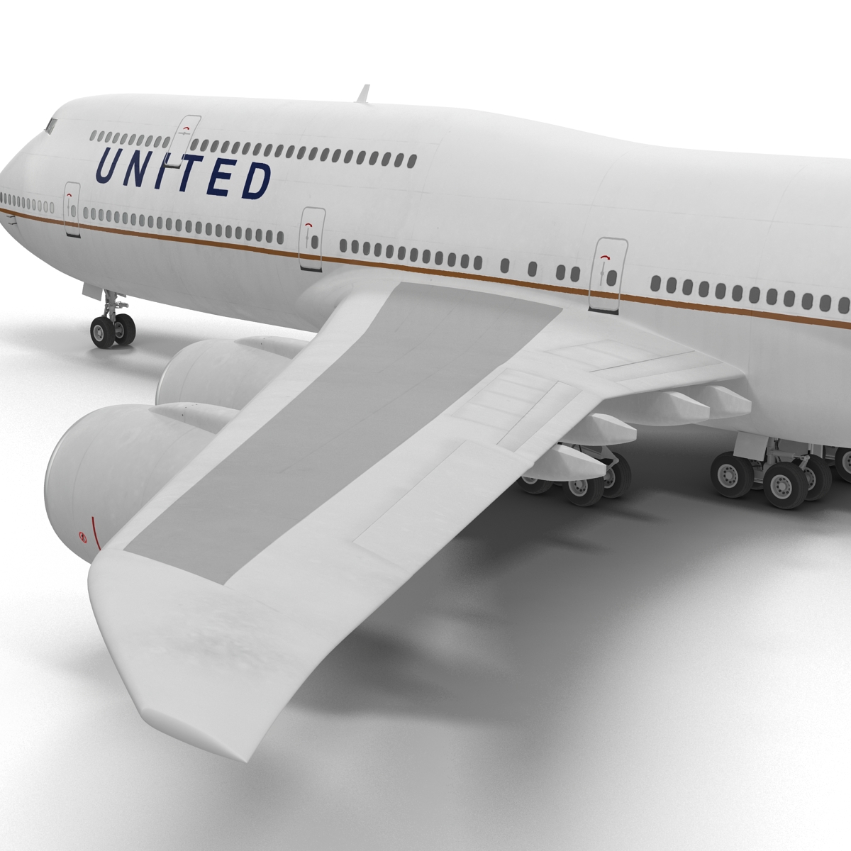 Boeing 747 8I United Rigged 3D