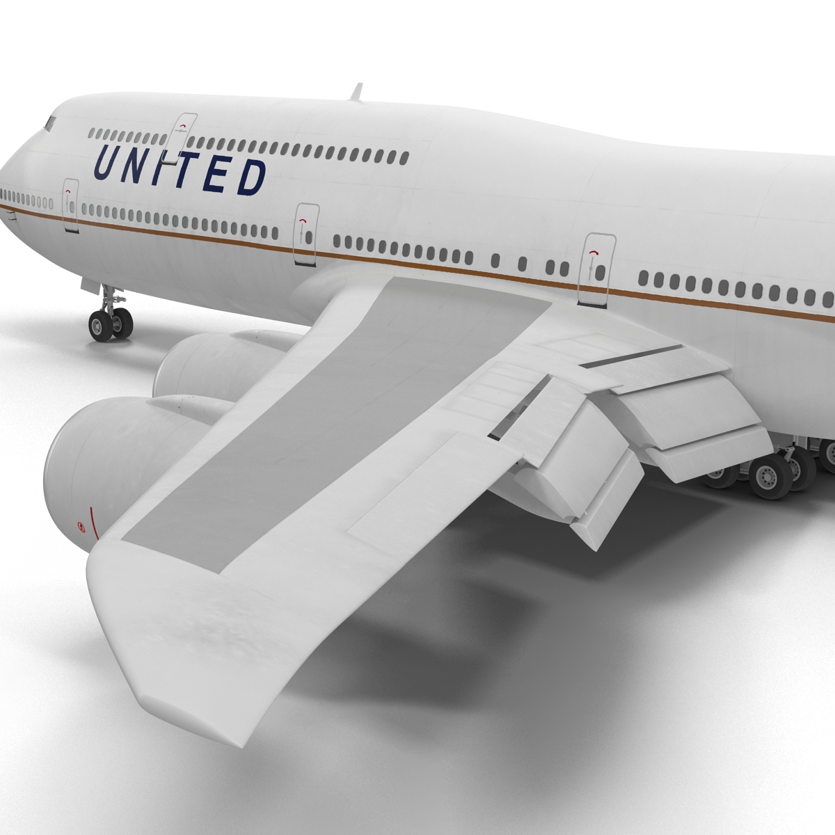 Boeing 747 8I United Rigged 3D