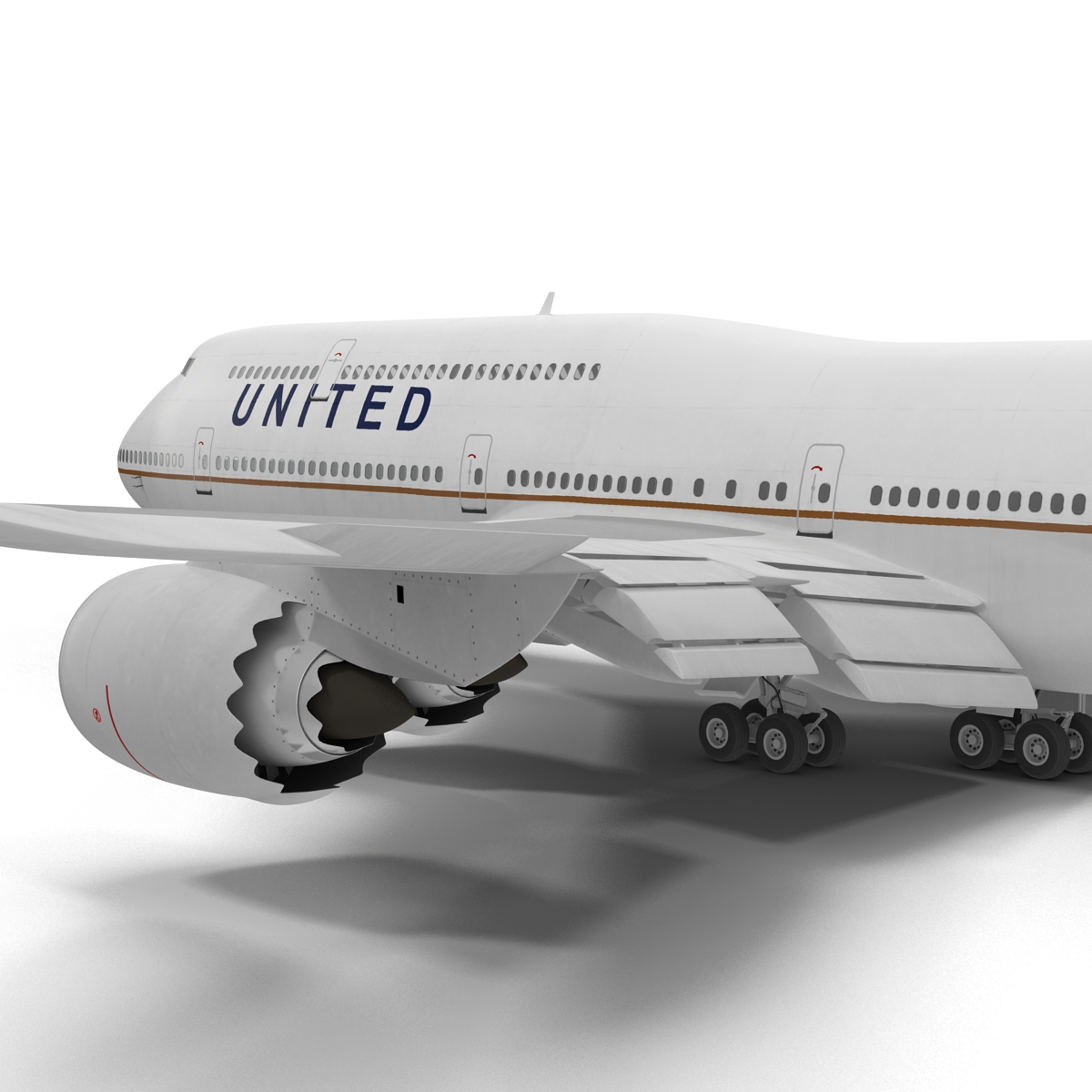 Boeing 747 8I United Rigged 3D