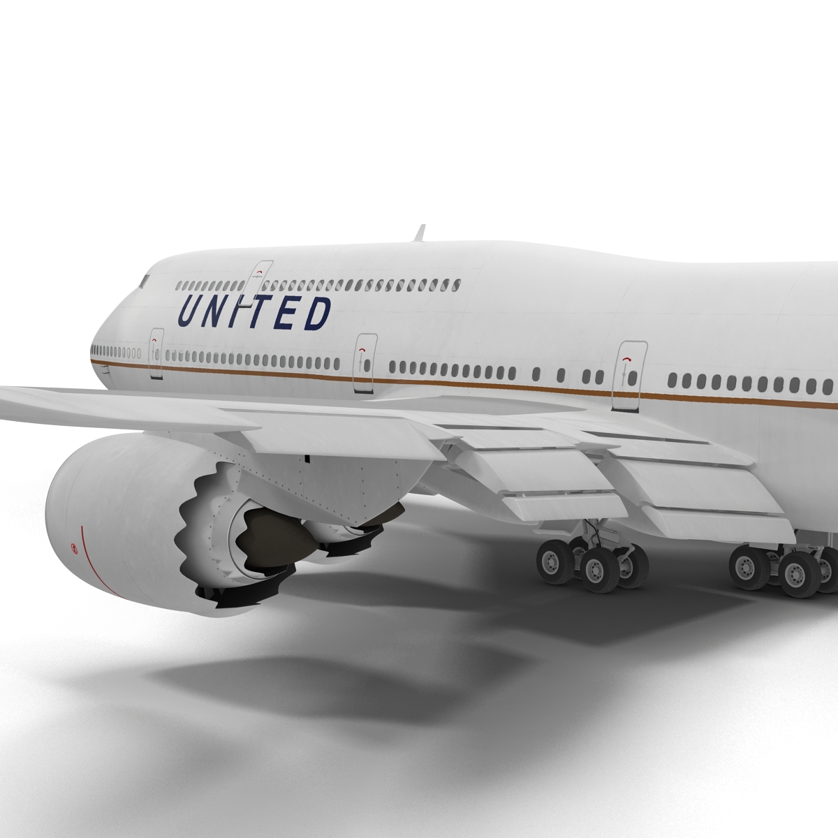 Boeing 747 8I United Rigged 3D