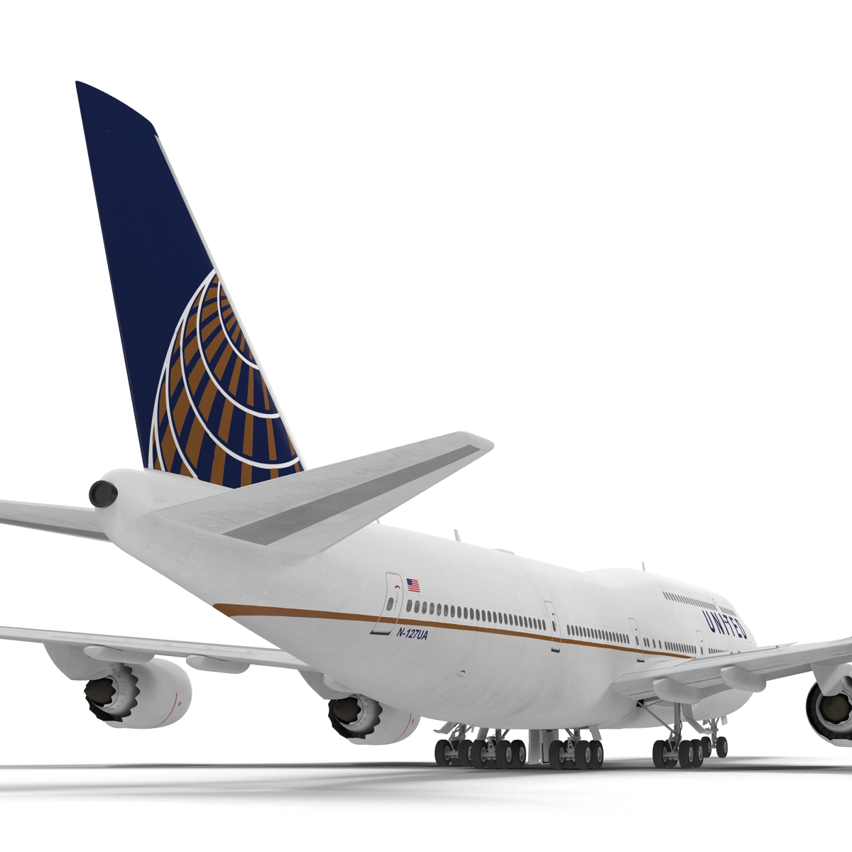 Boeing 747 8I United Rigged 3D