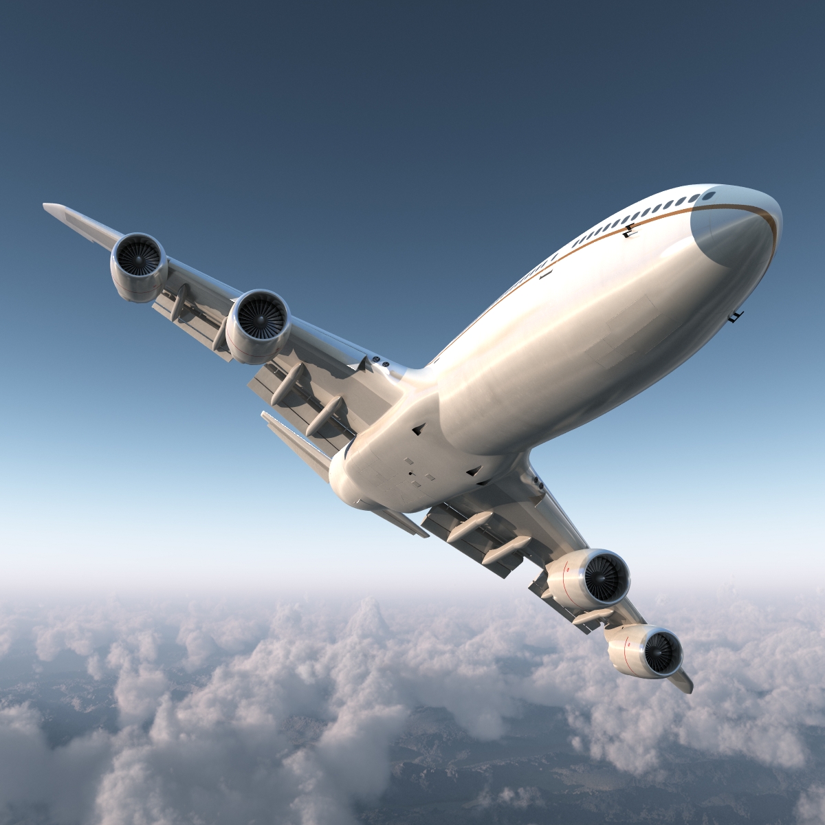 Boeing 747 8I United Rigged 3D