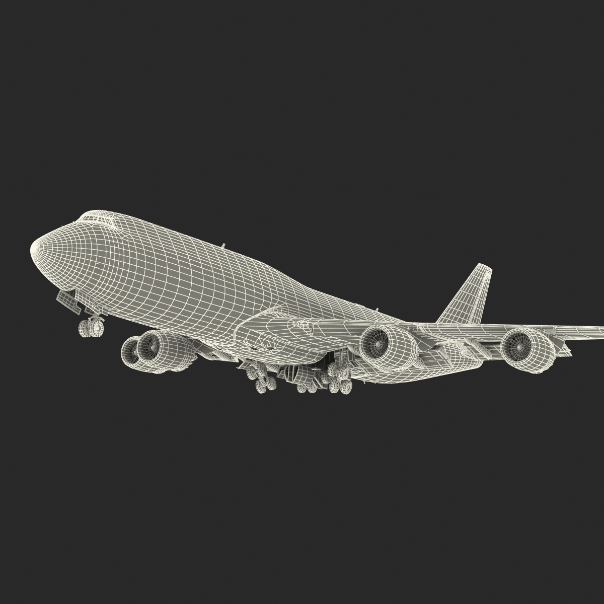 Boeing 747 8I United Rigged 3D