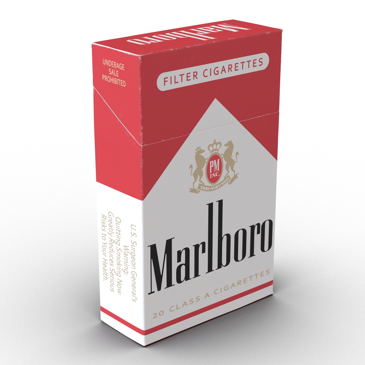 3D Closed Cigarettes Pack Marlboro