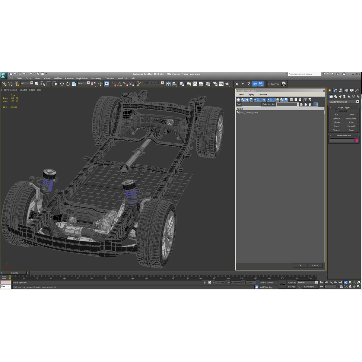 SUV Chassis Frame 3D