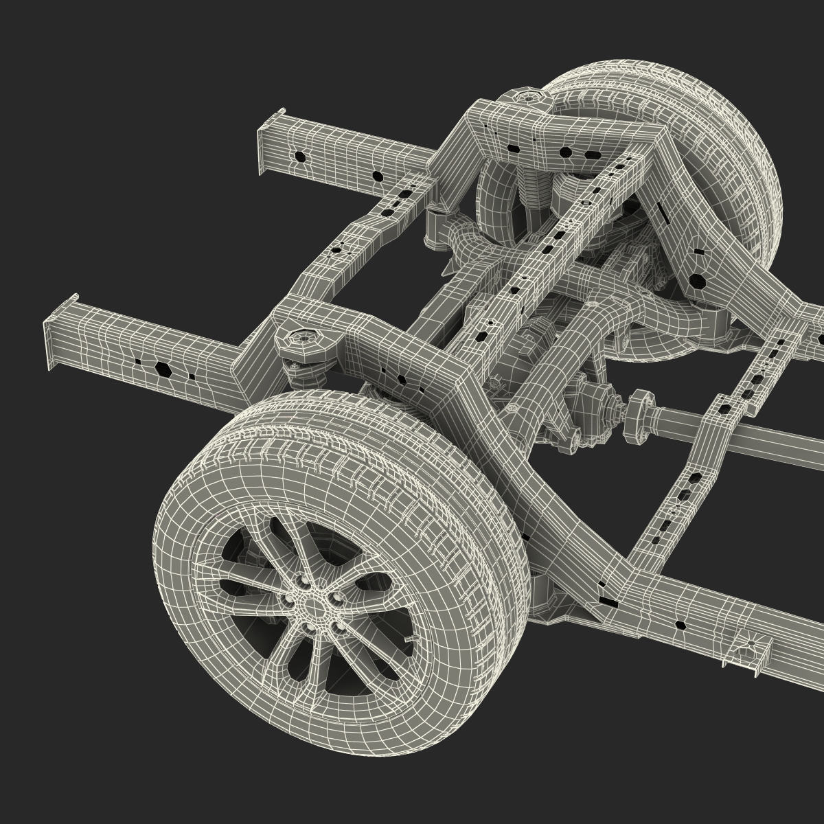 SUV Chassis Frame 3D