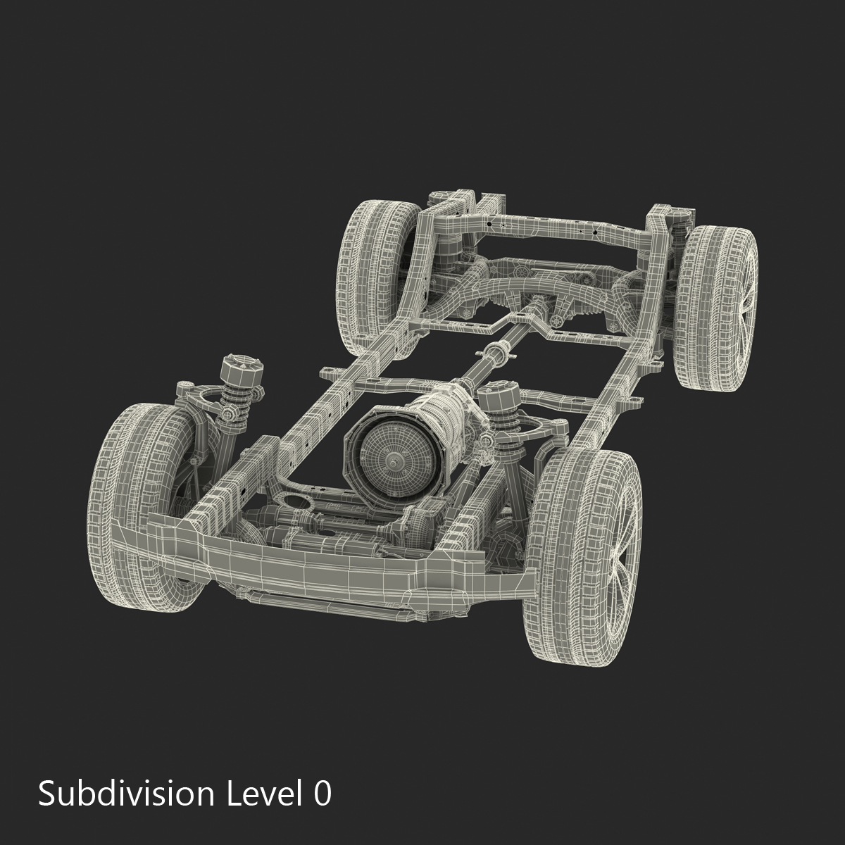 SUV Chassis Frame 3 3D model