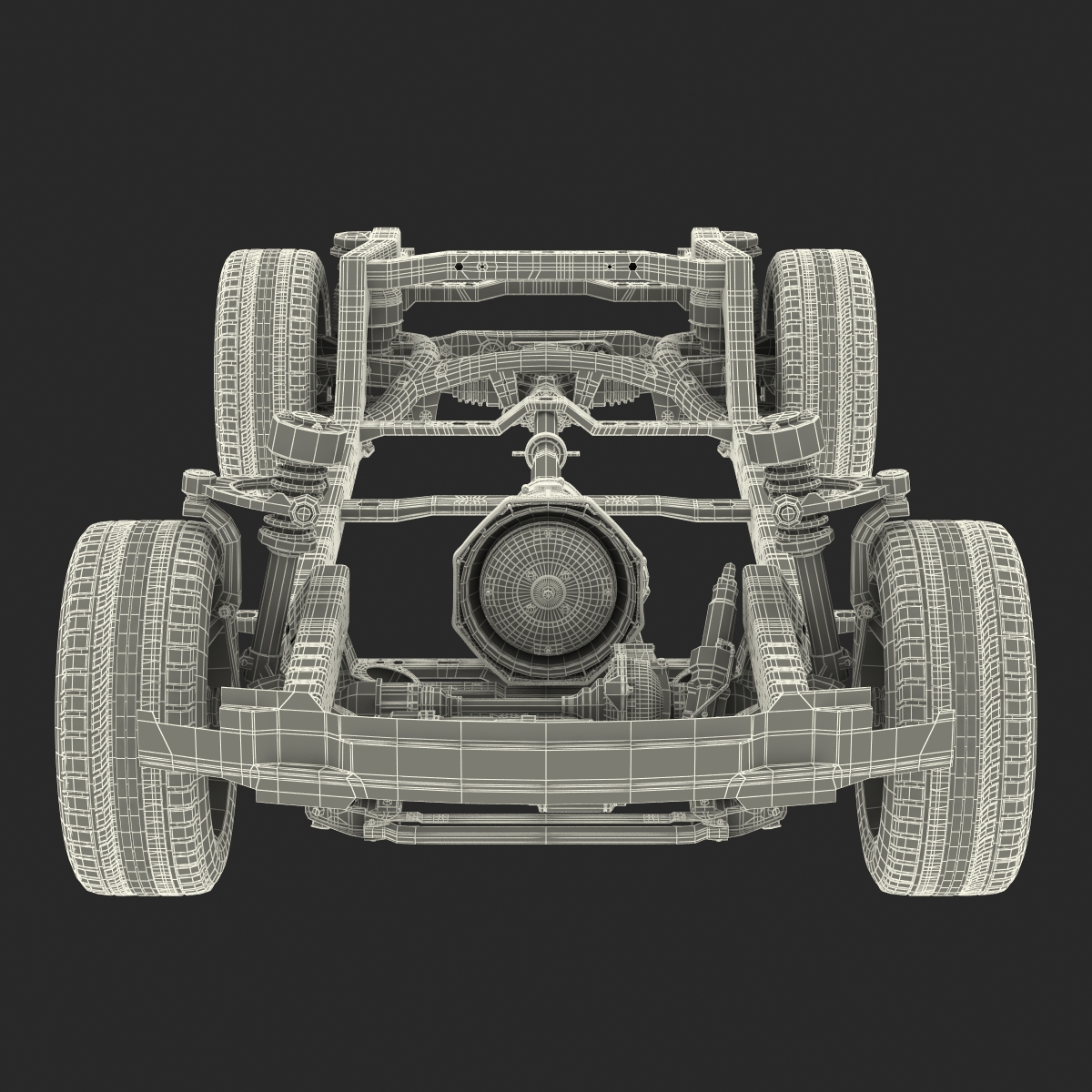 SUV Chassis Frame 3 3D model