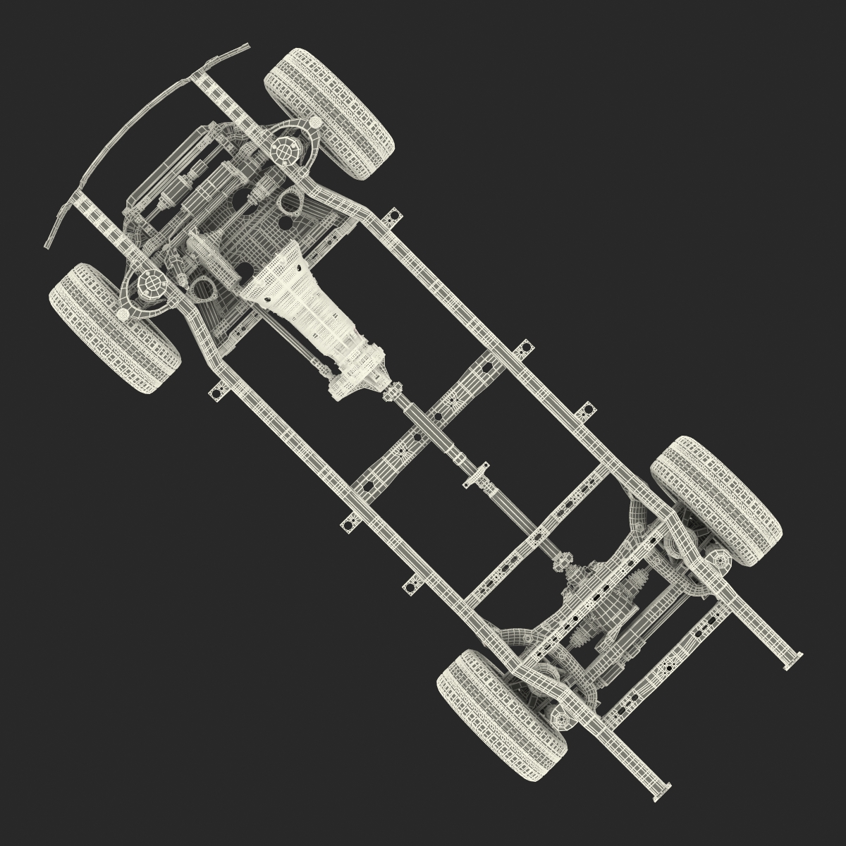 SUV Chassis Frame 3 3D model