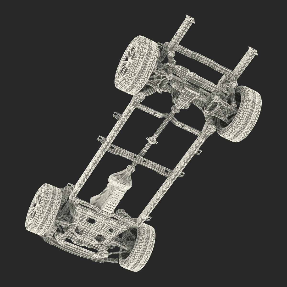 SUV Chassis Frame 3 3D model