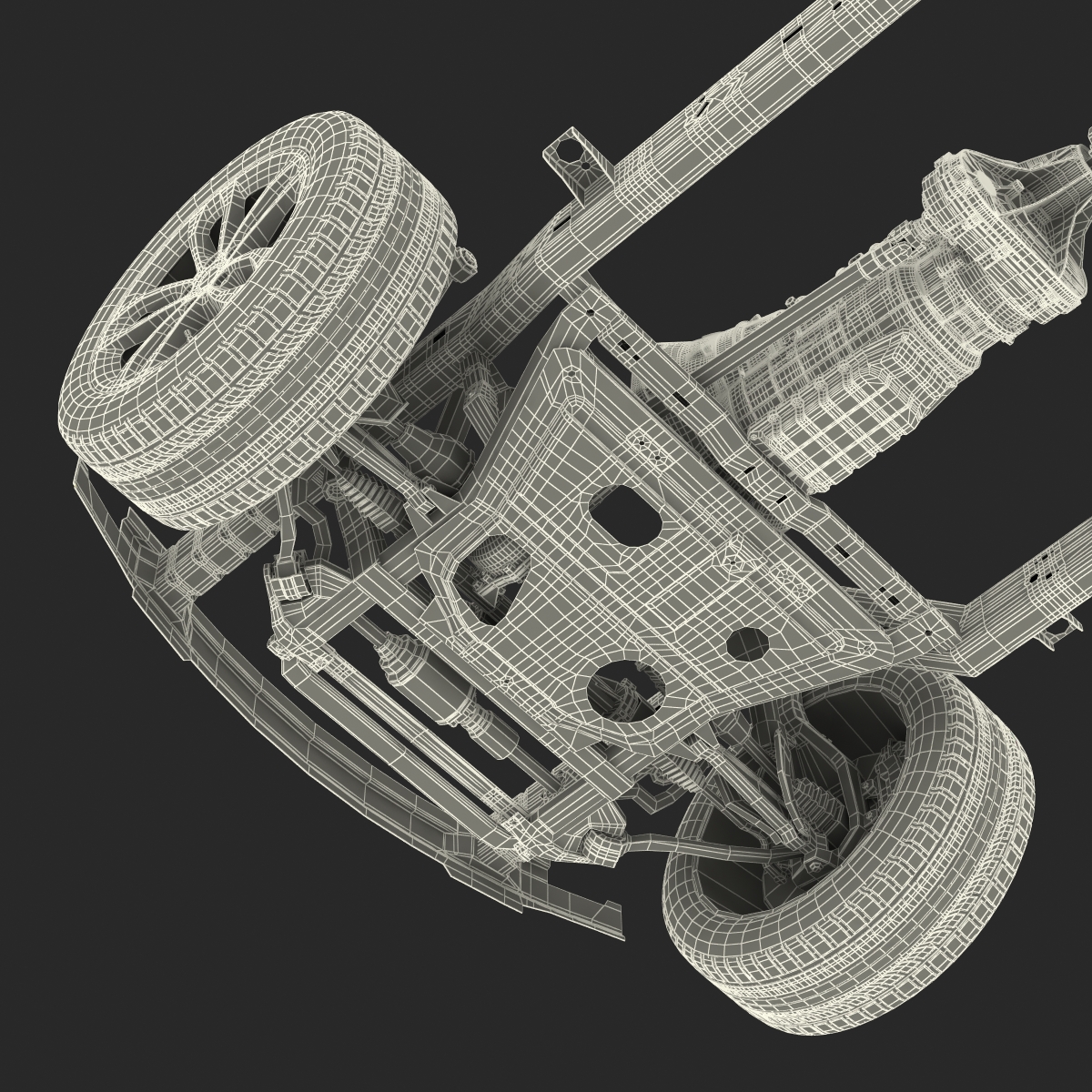 SUV Chassis Frame 3 3D model