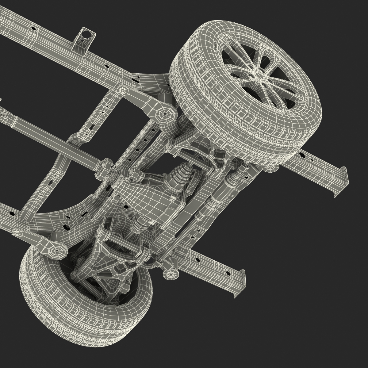 SUV Chassis Frame 3 3D model