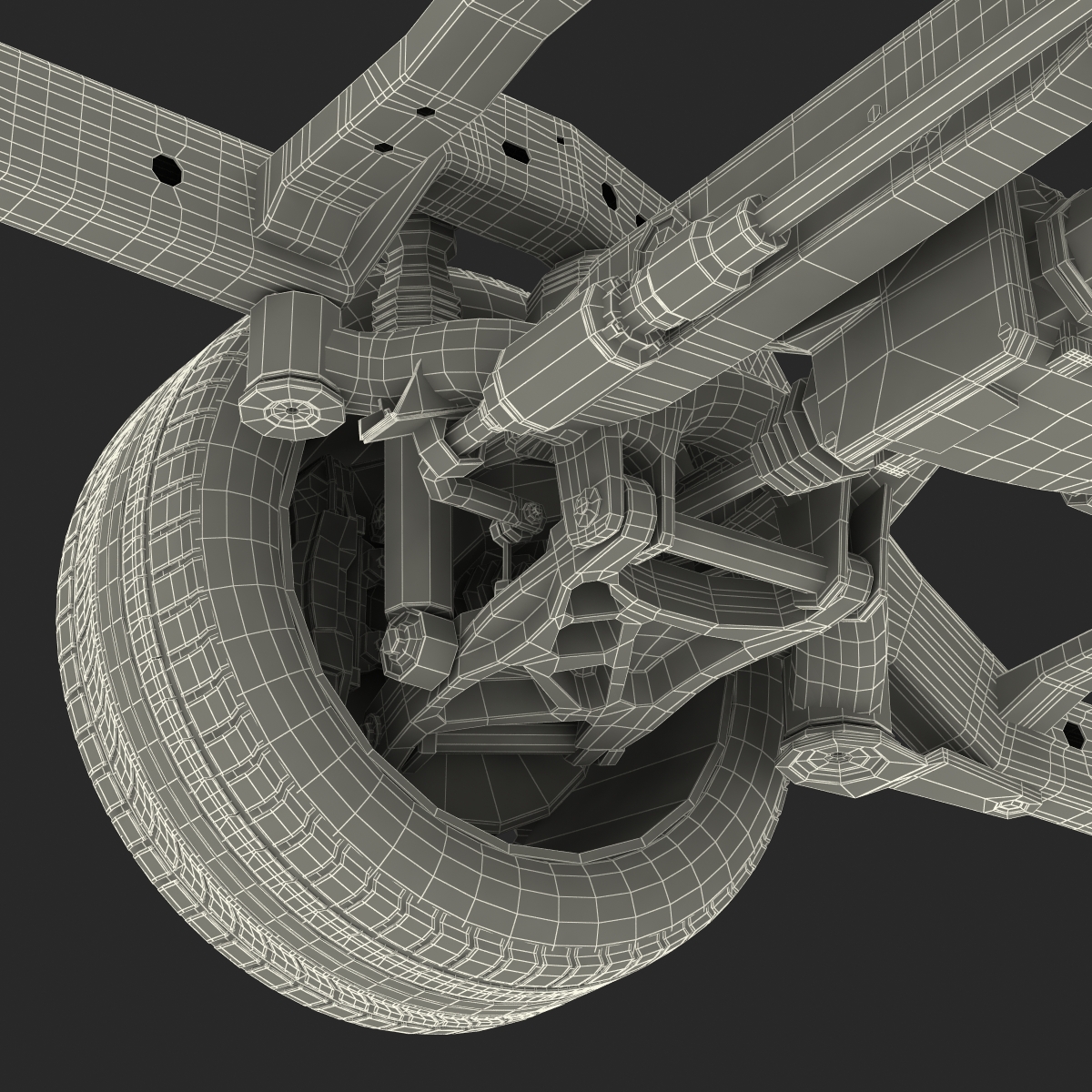 SUV Chassis Frame 3 3D model