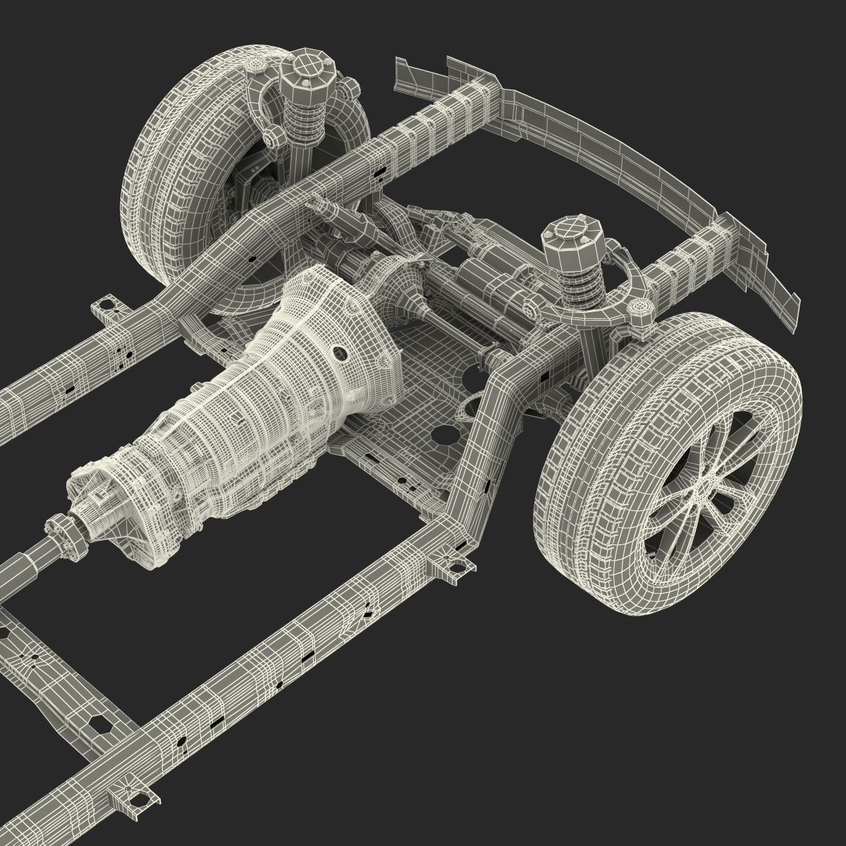 SUV Chassis Frame 3 3D model