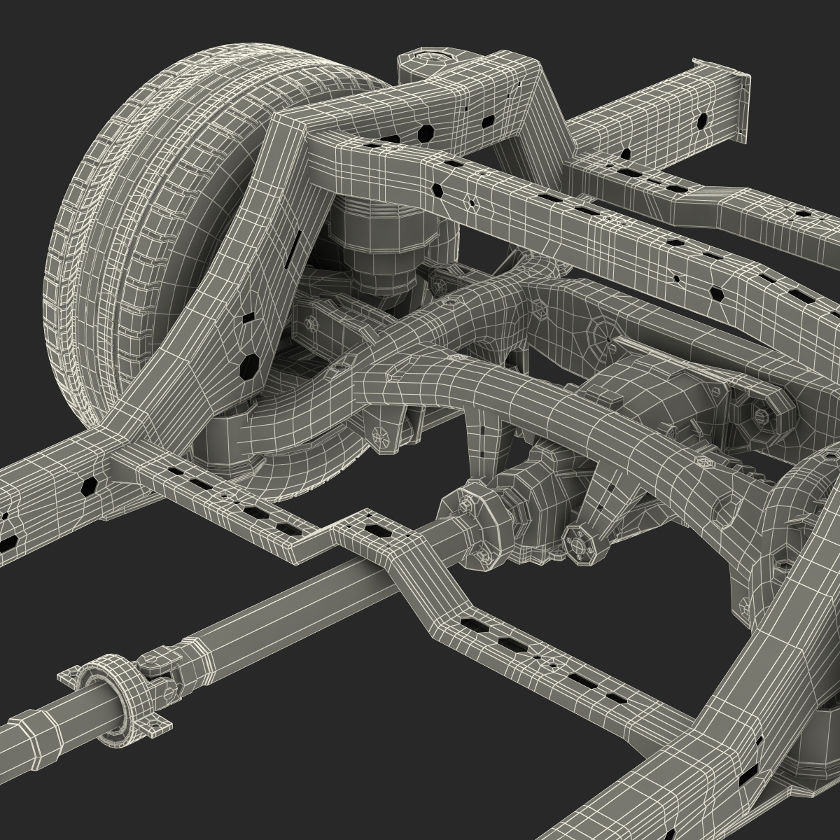 SUV Chassis Frame 3 3D model