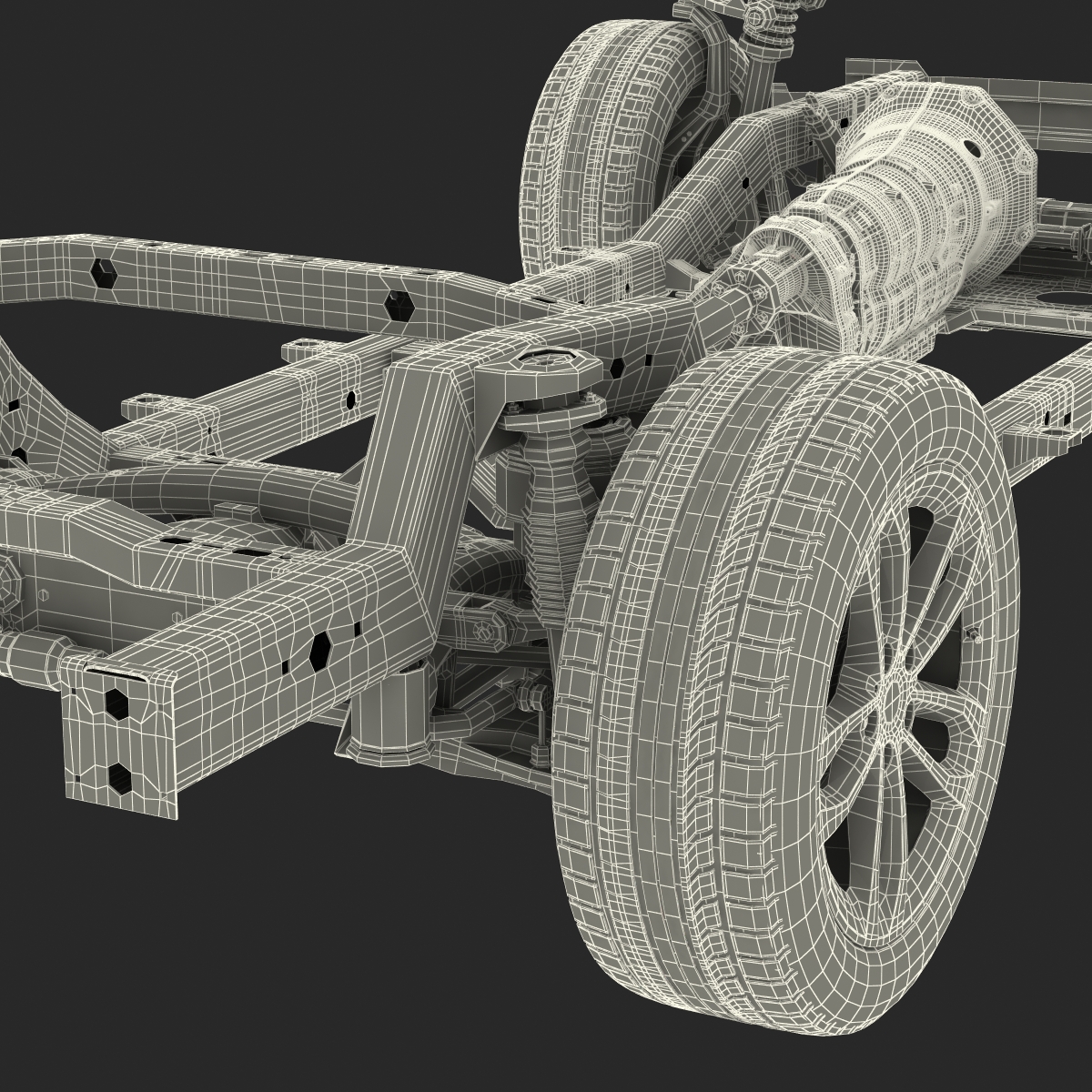 SUV Chassis Frame 3 3D model