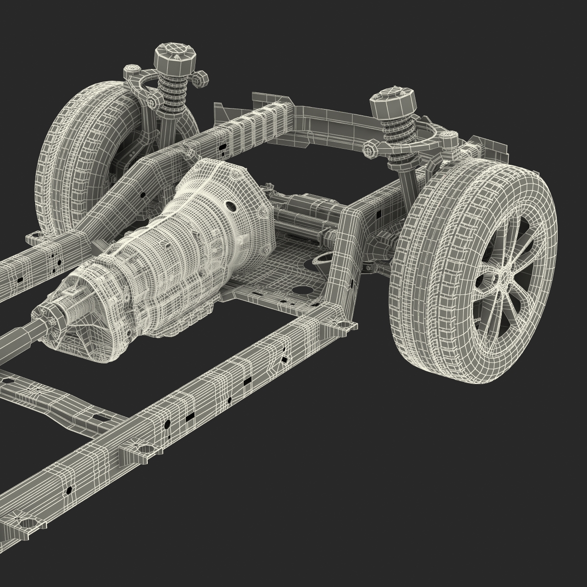 SUV Chassis Frame 3 3D model