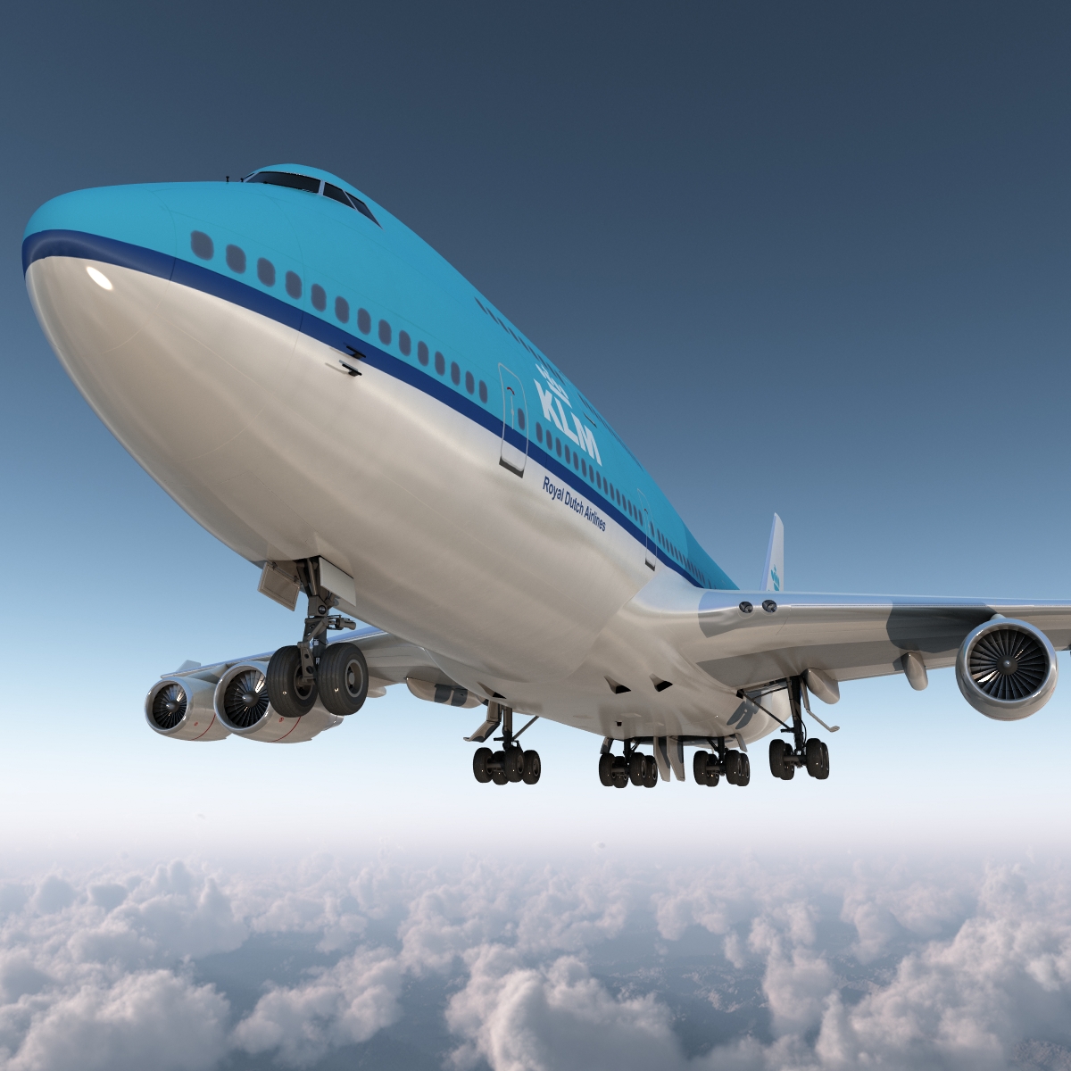 3D Boeing 747 400 KLM model