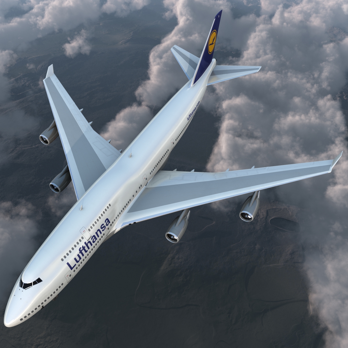 Boeing 747 400 Lufthansa 3D model