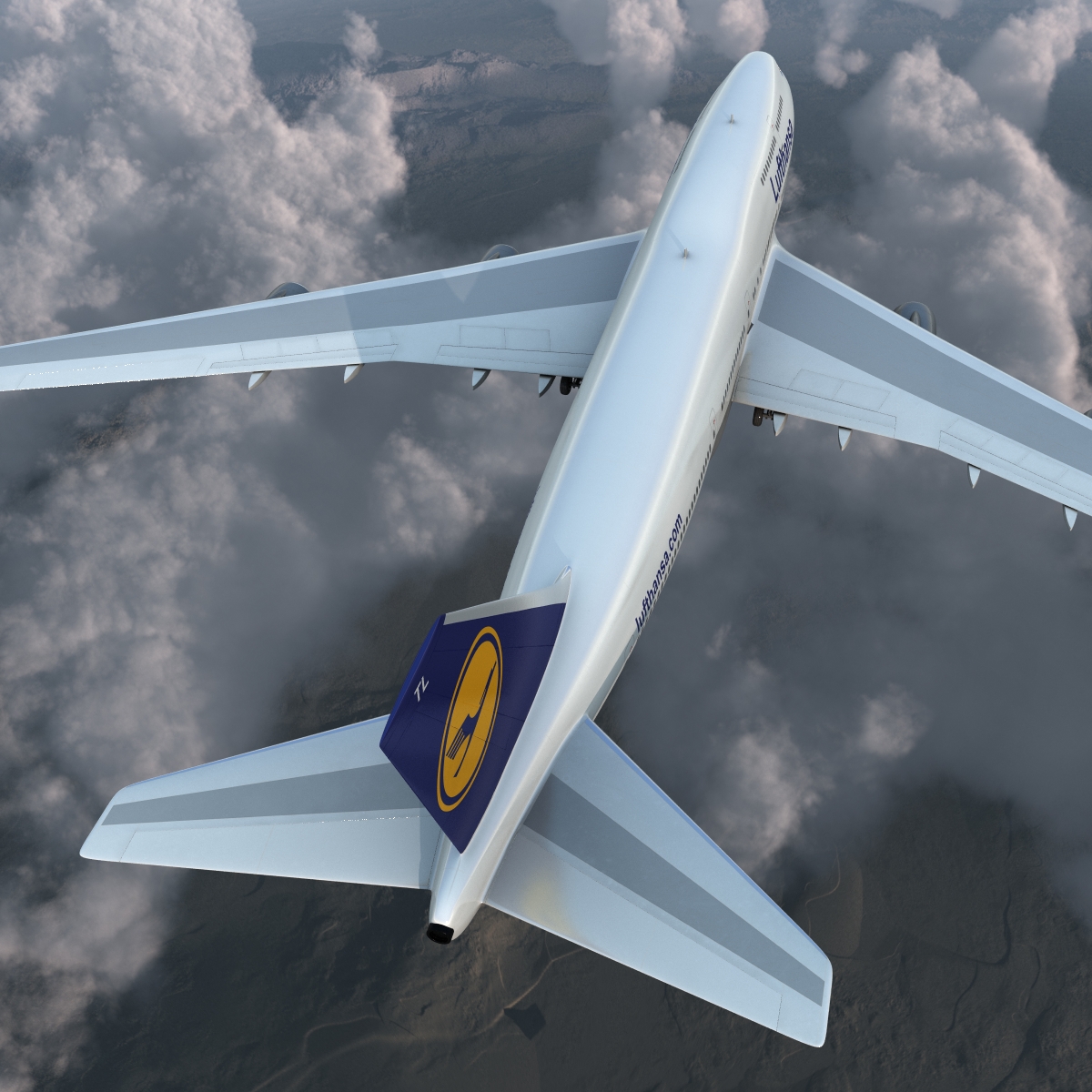 Boeing 747 400 Lufthansa 3D model