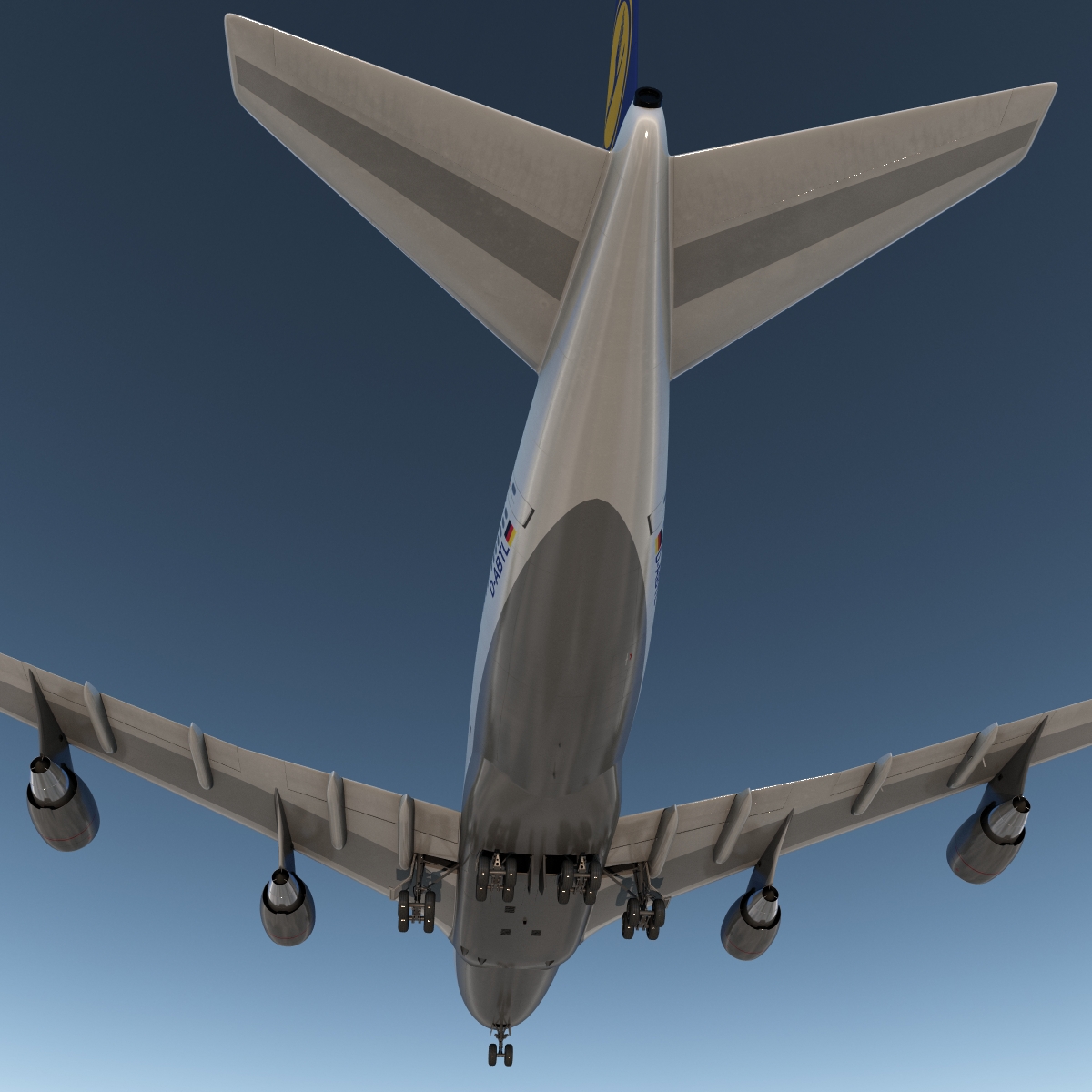 Boeing 747 400 Lufthansa 3D model