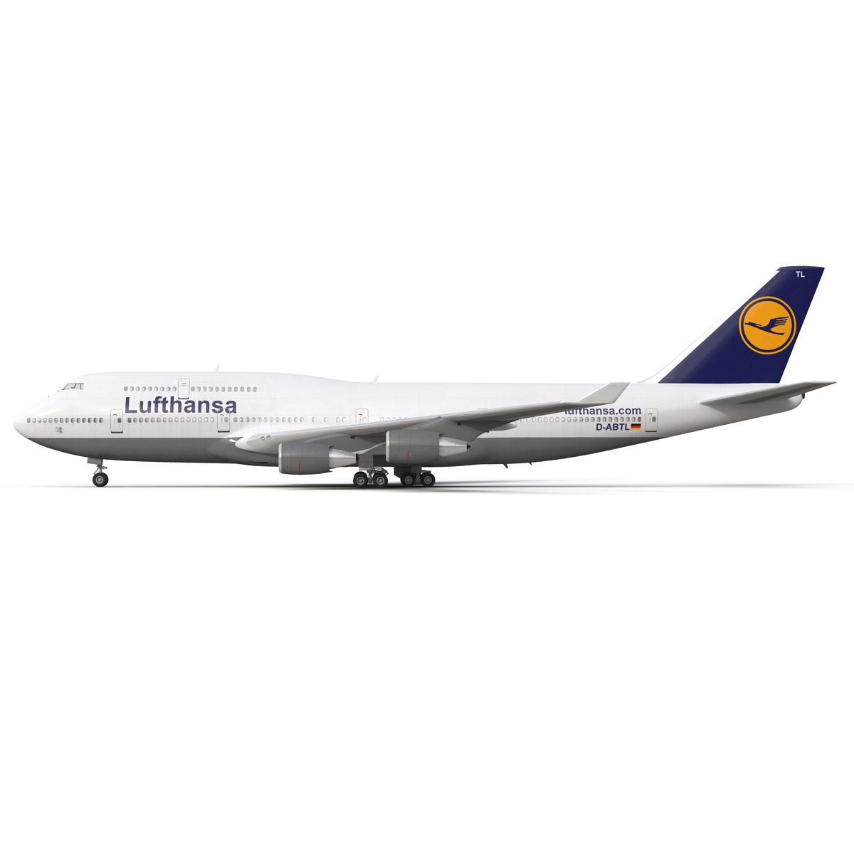 Boeing 747 400 Lufthansa 3D model