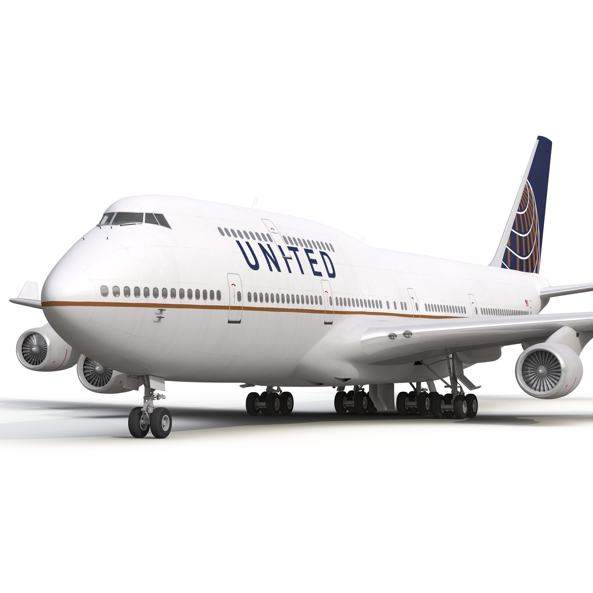 3D Boeing 747 400 United